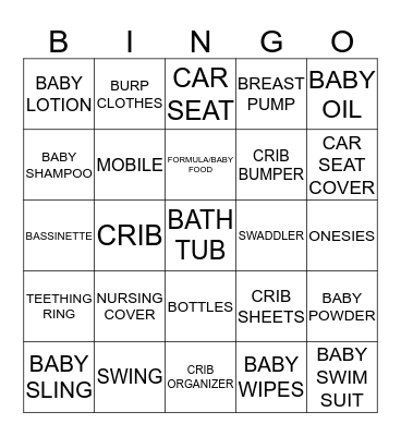 BABY BINGO Card