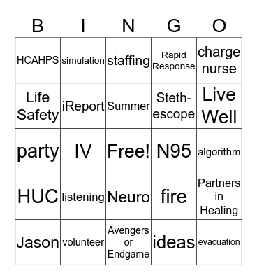 May Pediatric Staff Meeting Bingo Card