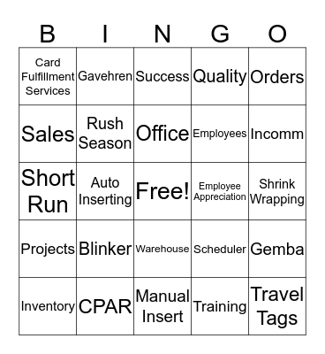 CFS Bingo Card