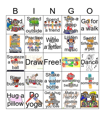 Coping Skills BINGO Card