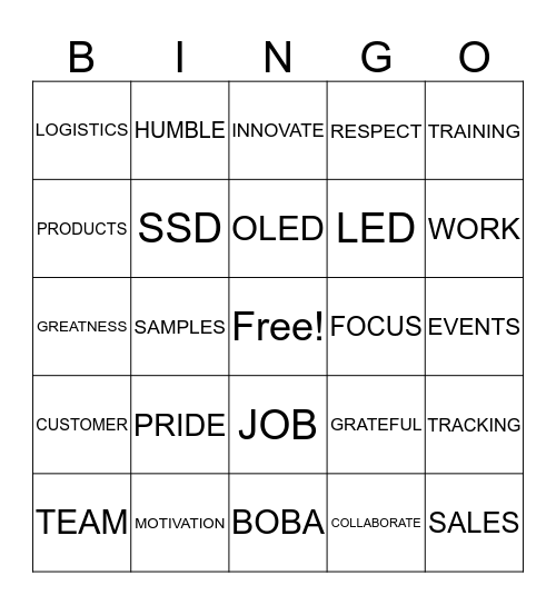OPS BINGS Bingo Card