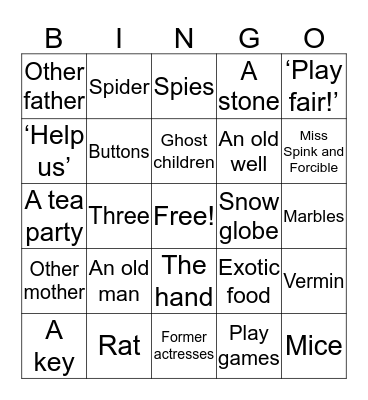 Coraline  Bingo Card