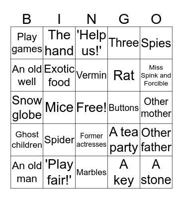 Coraline Bingo Card