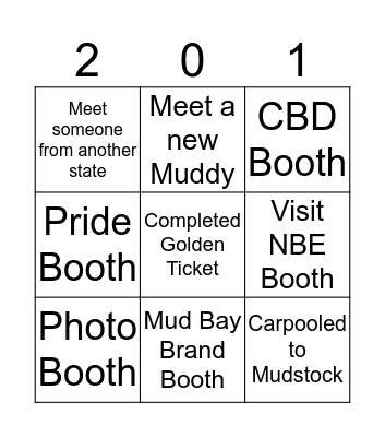 Mudstock - Peace, Love & Happiness Bingo Card