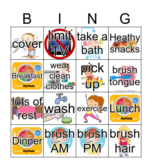I Can Be Healthy-Cover it all BINGO Card