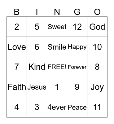Valentines Day Bingo Card
