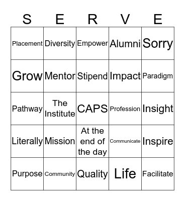 Orientation BINGO Card