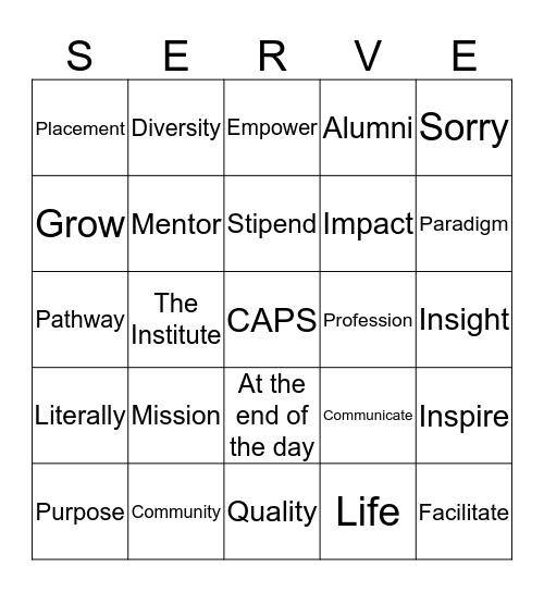 Orientation BINGO Card