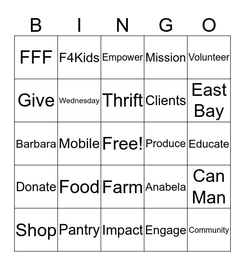 EBFP Bingo Card