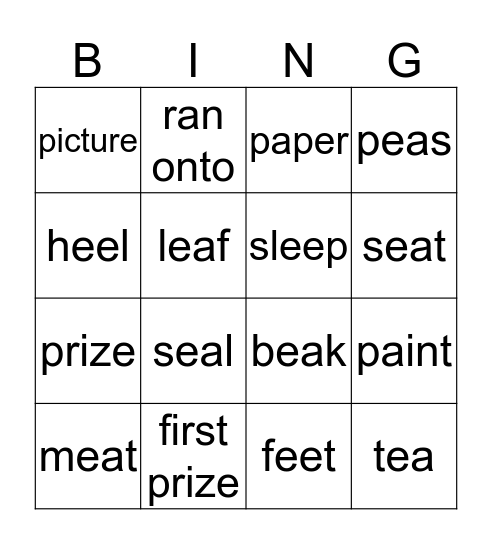 Wordlist 10 Bingo Card