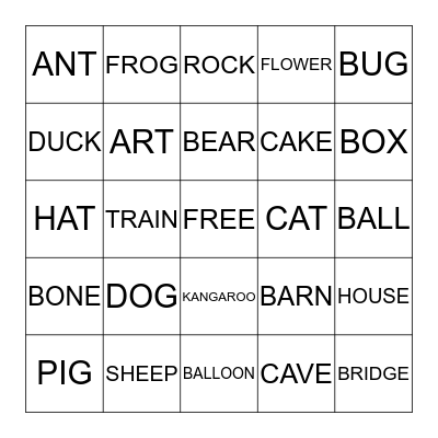 WORD WORLD Bingo Card