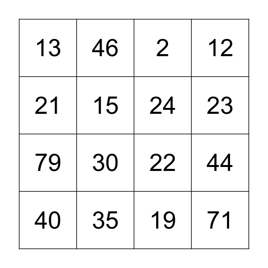 Jogo da Roleta Bingo Card