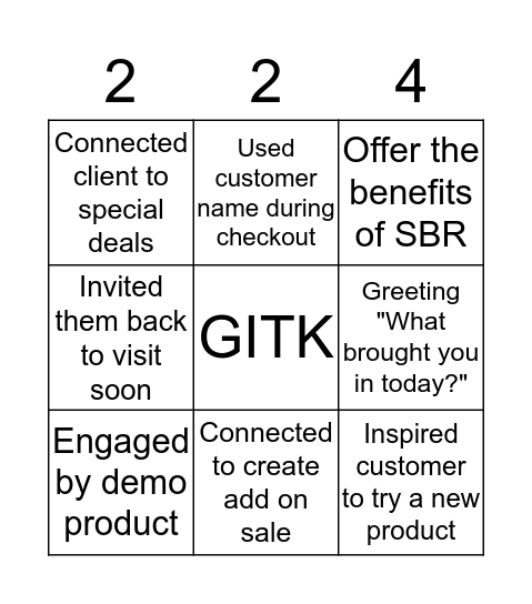 GITK Bingo Hustle Bingo Card