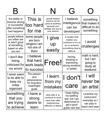GRIT Bingo Card