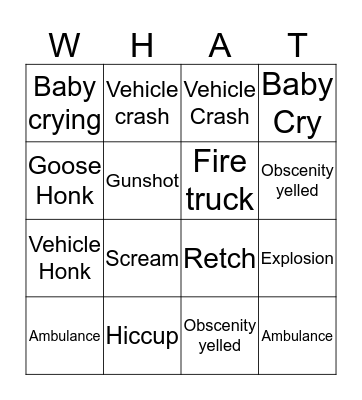 Daily Sounds Bingo Card