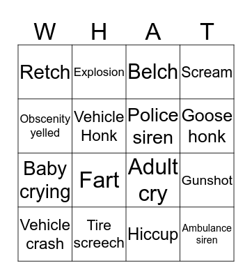 DAILY SOUNDS BINGO Card