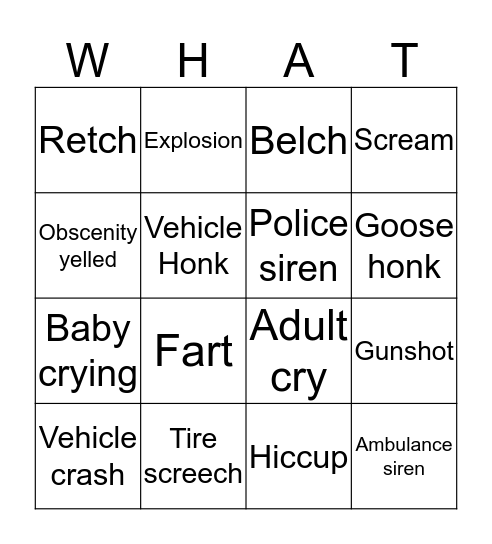 DAILY SOUNDS BINGO Card