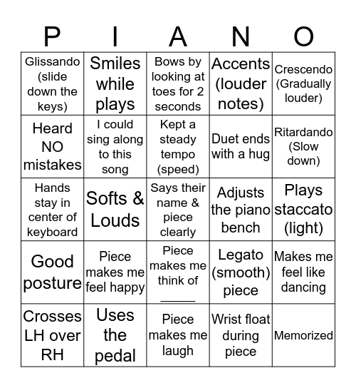 Choose Your Own Adventure Spring Recital Bingo Card