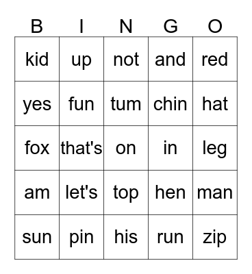 red ditty 1 Bingo Card