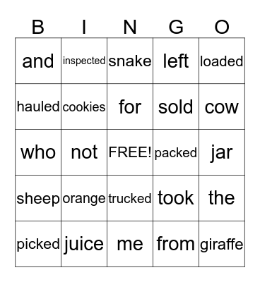 Bingo Card
