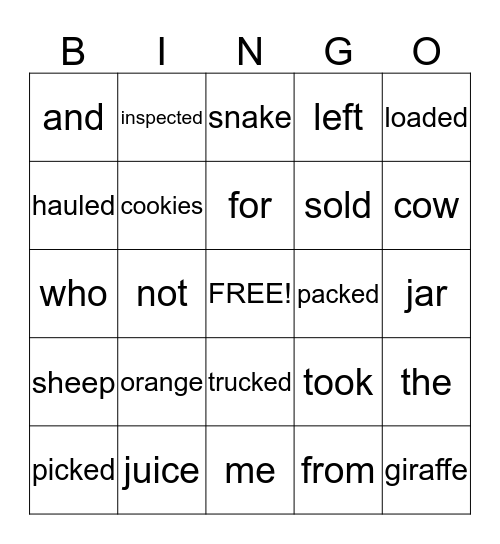 Bingo Card