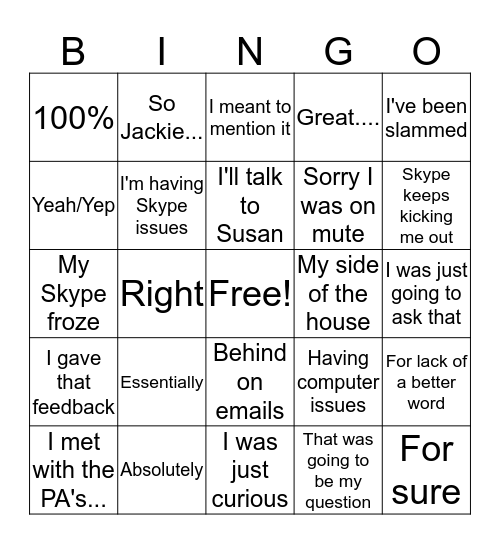 CC Bingo Card