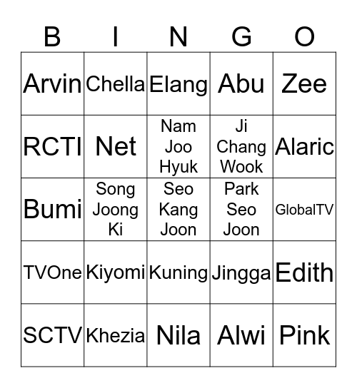 Arun Bingo Card