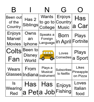 ICEBREAKER BINGO Card