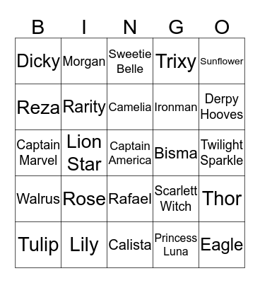 Brrrah Bingo Card