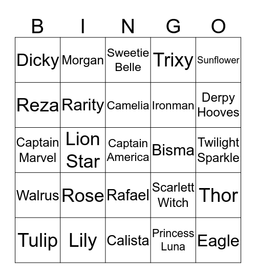 Brrrah Bingo Card