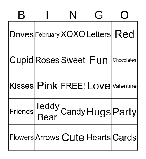 Valentine's Day Bingo Card