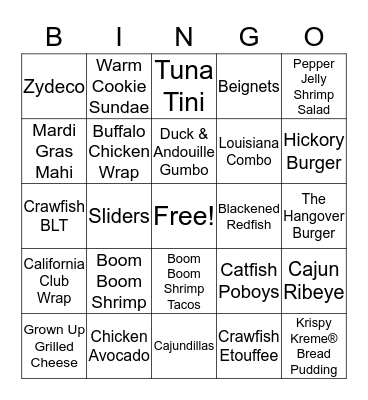 Walk-Ons Bingo Card