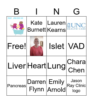 Transplant BINGO Card