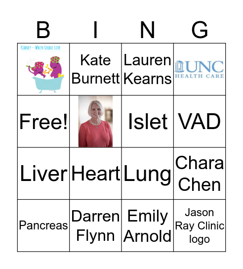 Transplant BINGO Card