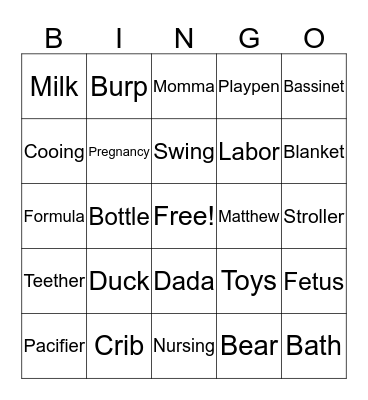 Welcome Little Rogers Bingo Card