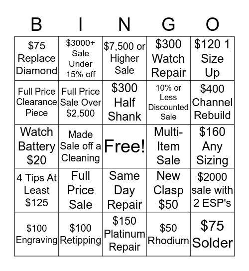 Kranichs Bingo Card