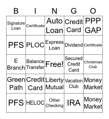 Referals Bingo Card