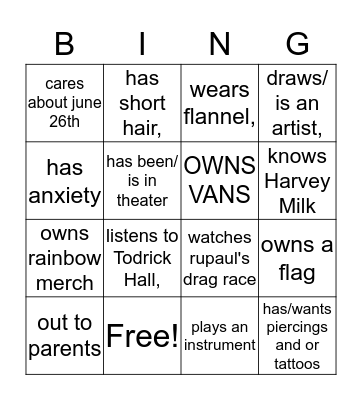 LGTBINGO Card