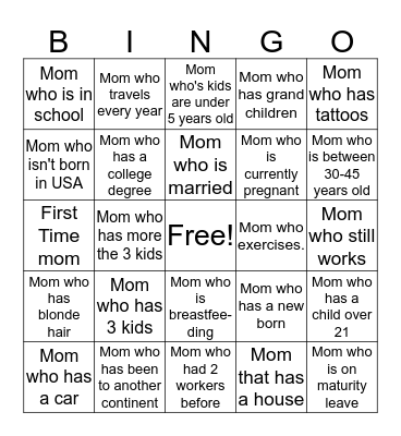 Happy Mother's Day ! Bingo Card