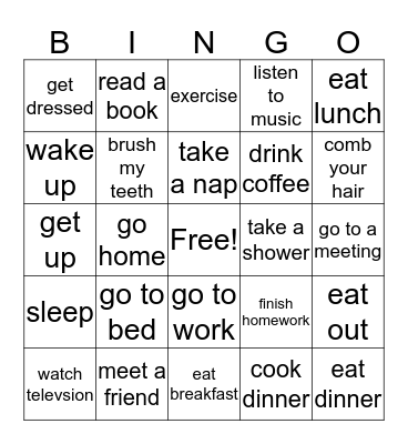 DAILY ROUTINE Bingo Card