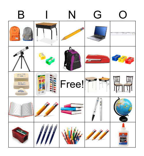 school supplies Bingo Card