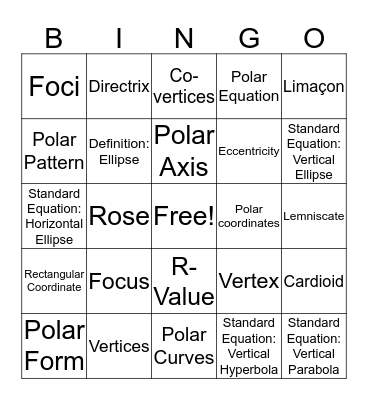 Review Game Bingo Card