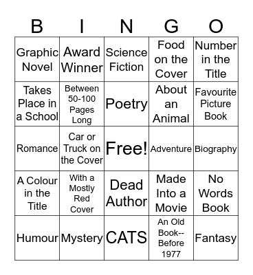 Something New to Read Bingo Card