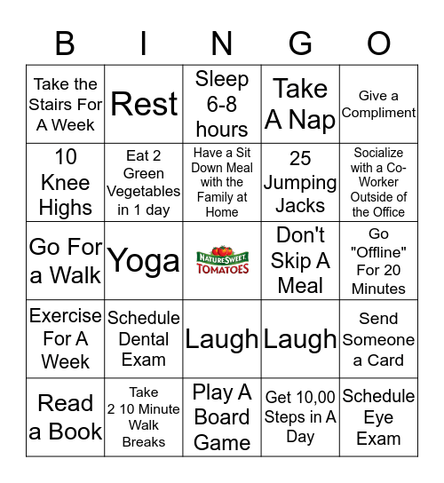 WELLNESS Bingo Card