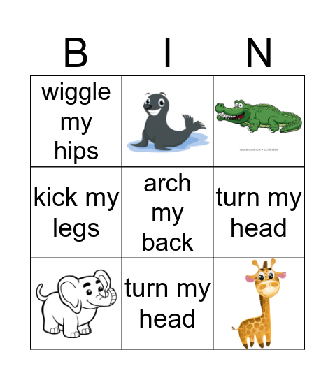 From Head to Toe  Bingo Card