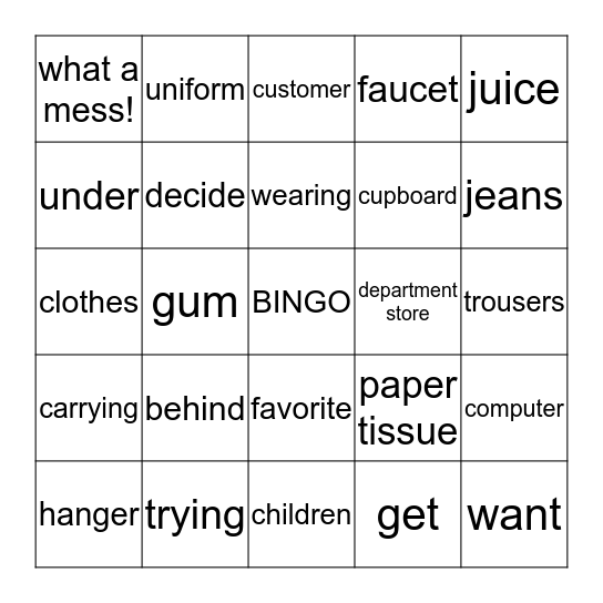 BINGO Card