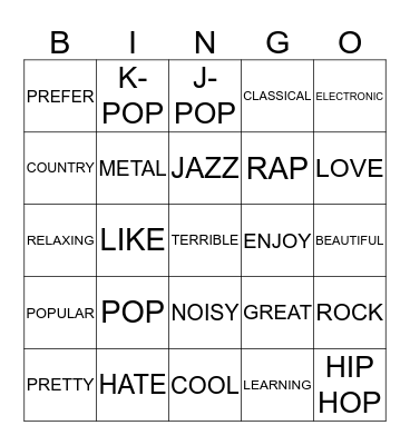 TB 3 UNIT 3 BINGO Card