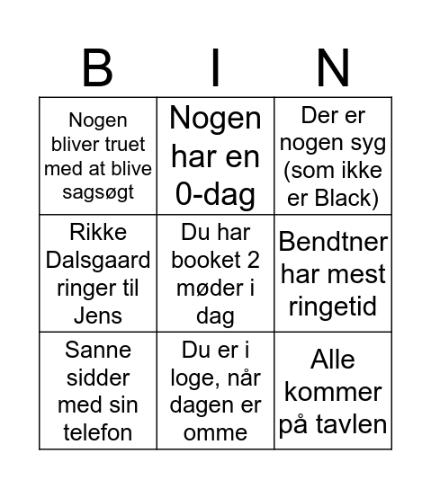 TM BINGO! Bingo Card