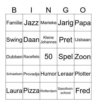 Jaap 50!!!! Bingo Card