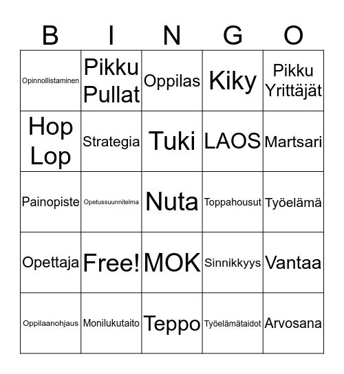 KIKY2019 Bingo Card